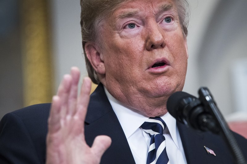 President Trump speaks about North Korea in the Roosevelt Room of the White House in this photo. 