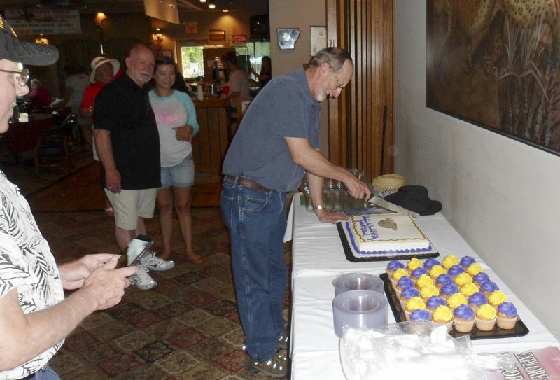 Courtesy photo A birthday party was held at the Fayetteville-Springdale Elks Lodge to celebrate 150 years of the Elks organization. Food, drinks and dessert was served to the Elks members and family and friends. Games for adults and kids were set up. Also National Youth Week, which is recognized by the Elks in the first week of May, was celebrated. There was a special presentation to the Boy Scouts and to the Students of the Year at Prairie Grove Middle School. Lioneld Jordan, mayor of Fayetteville, signed and read the proclamation for Youth Week. He also cut the cake for the celebration.