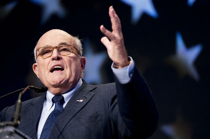 In this May 5, 2018, file photo, Rudy Giuliani, an attorney for President Donald Trump, speaks at the Iran Freedom Convention for Human Rights and democracy in Washington. 