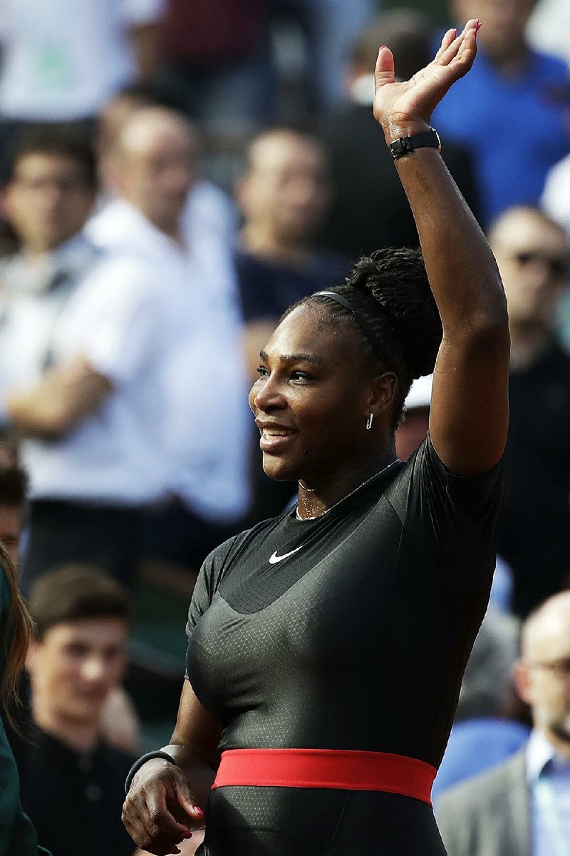 American Serena Williams defeated Kristyna Pliskova of the Czech Republic 7-6 (4), 6-4 on Tuesday at the French Open in her first Grand Slam match as a mother.    
