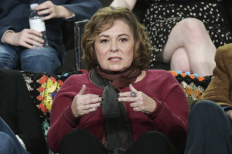 In this Jan. 8, 2018, file photo, Roseanne Barr participates in the "Roseanne" panel during the Disney/ABC Television Critics Association Winter Press Tour in Pasadena, Calif. ABC canceled its hit reboot of "Roseanne" on Tuesday, May 29, 2018, following star Roseanne Barr's racist tweet that referred to former Obama adviser Valerie Jarrett as a product of the Muslim Brotherhood and the "Planet of the Apes."