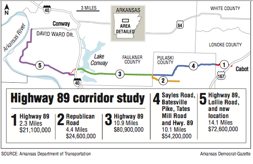 Map of and information about the  Highway 89 corridor