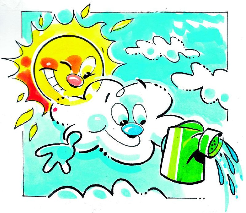 Arkansas Democrat-Gazette sunny day watering illustration. 
