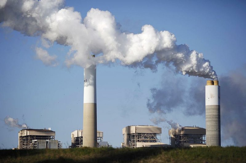 Emissions pour from the coal-fired Santee Cooper Cross Generating Station in Pineville, S.C.  