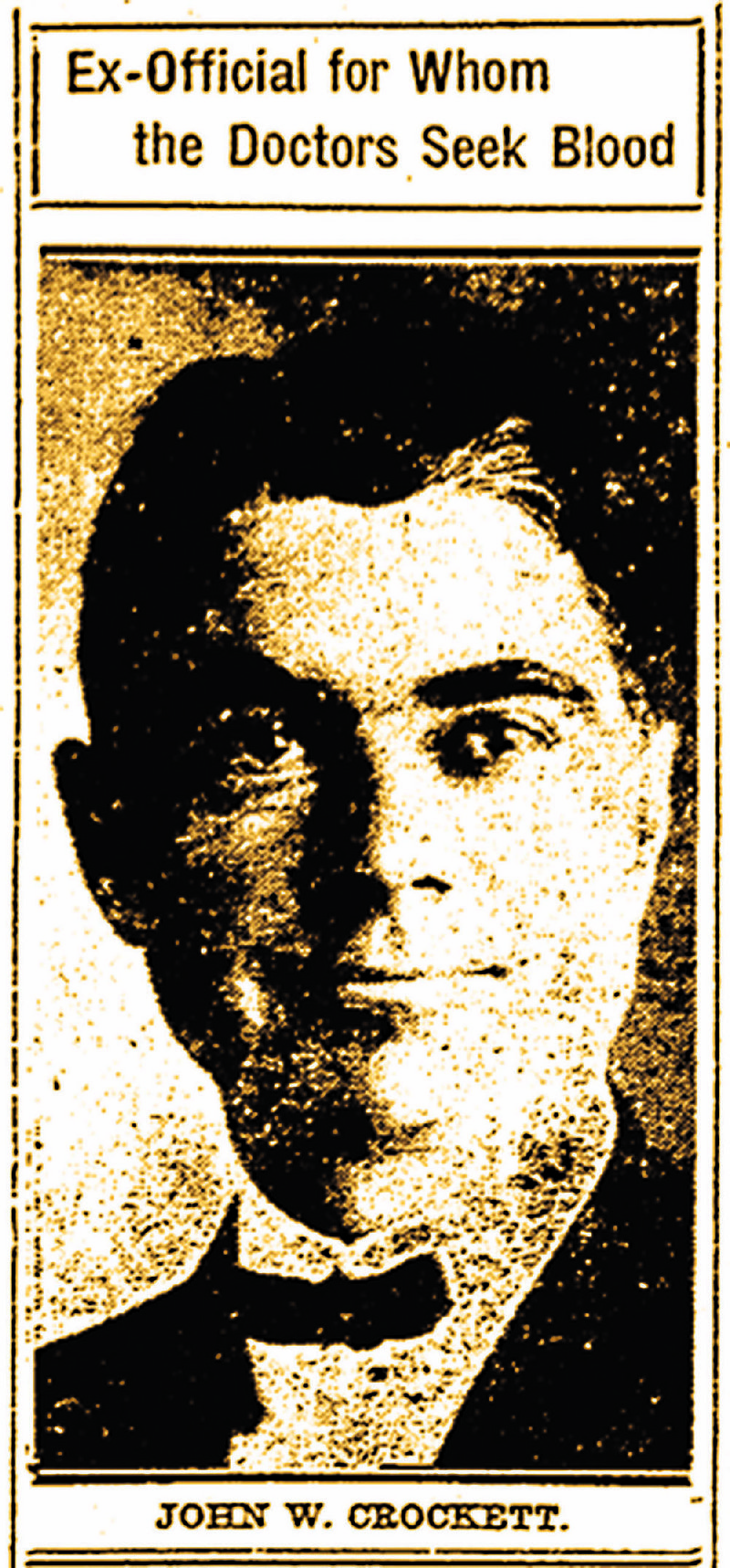 This is a portrait of John Wesley Crockett from Page 1 of the June 6, 1918, Arkansas Gazette. 
