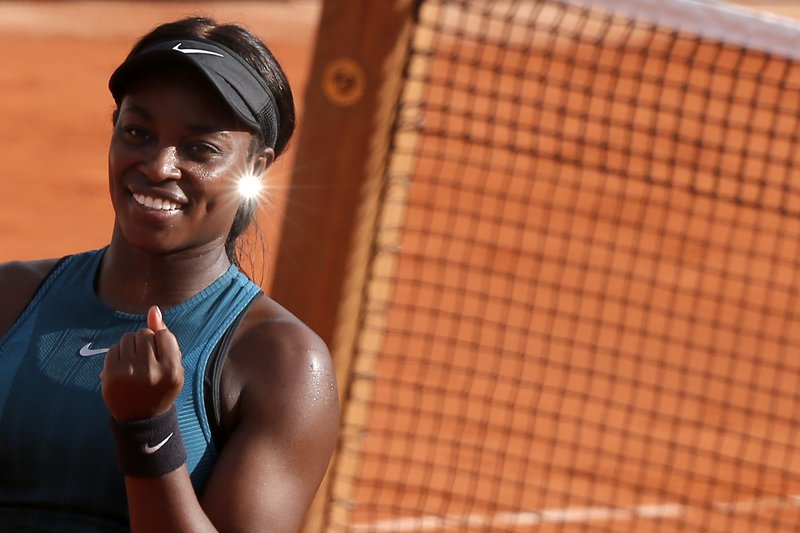 The Associated Press SECOND CHANCE: American Sloane Stephens clenches her fist after defeating compatriot Madison Keys Thursday during in semifinal match of the French Open at the Roland Garros Stadium in Paris.