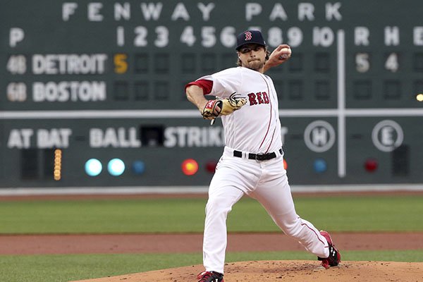 Boston Red Sox starting pitcher Jalen Beeks delivers to a Detroit Tigers batter during the first inning of a baseball game at Fenway Park, Thursday, June 7, 2018, in Boston. (AP Photo/Elise Amendola)

