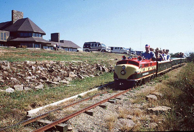 In this photo from years past, children and adults take a train ride at Queen Wilhelmina State Park. State parks officials declined to renew the operator’s contract this year, spurring an outcry from the public and attempts to negotiate with owner Ronnie Waggoner to get the train running again.  