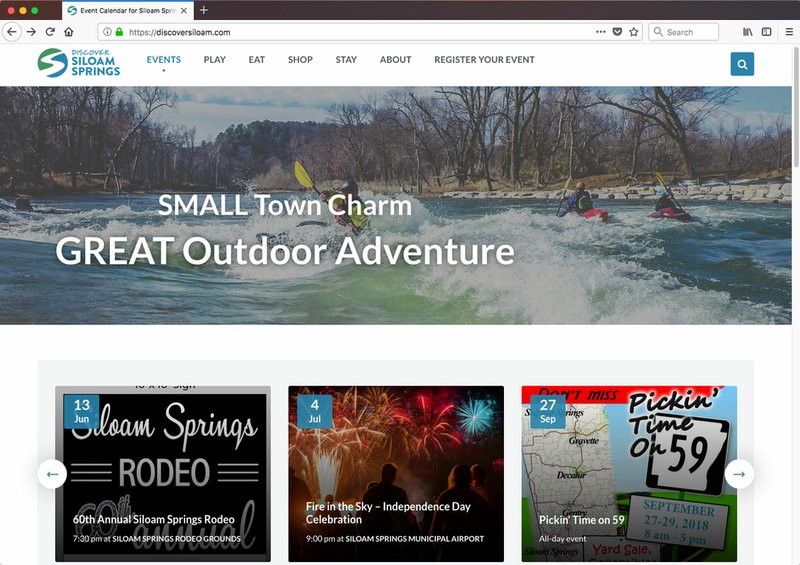 Image submitted A screenshot depicts the Discover Siloam Springs website, which will be officially launched on June 15.