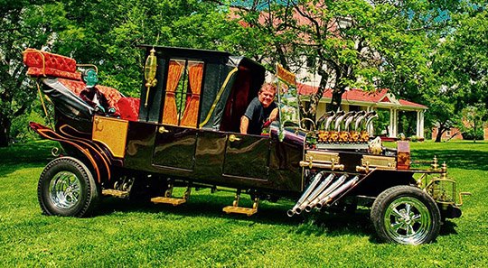 Submitted photo CLASSIC CAR: Butch Patrick, best known as Eddie Munster from the 1960s TV series "The Munsters," will be on hand at the third annual Spa-Con multi-genre convention Sept. 21-23, and is bringing the iconic Munster Koach and Dragula tribute cars for the appearance.