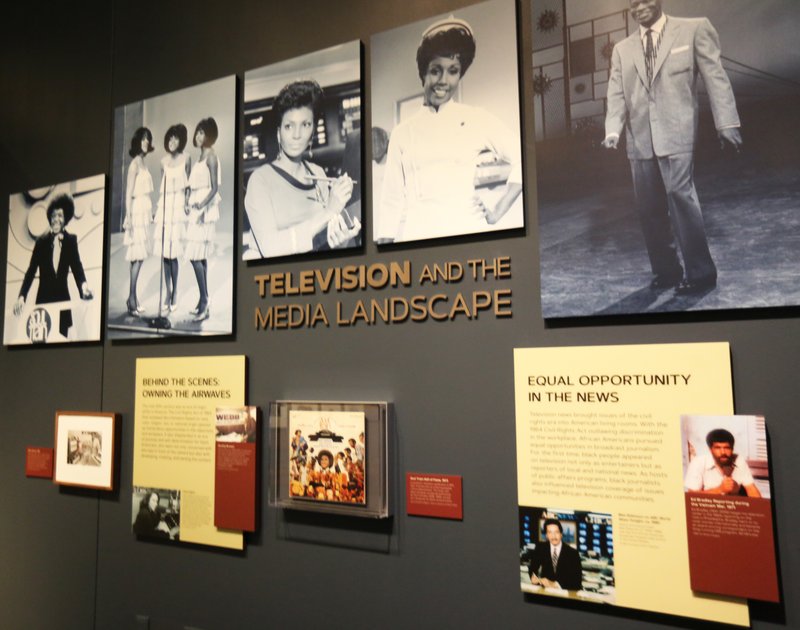 A section of the"Watching Oprah: The Oprah Winfrey Show and American Culture," exhibit is shown on display at the National Museum of African American History and Culture, Wednesday, June 6, 2018 in Washington. The exhibit runs through June 2019. (AP Photo/Tramon Lucas)