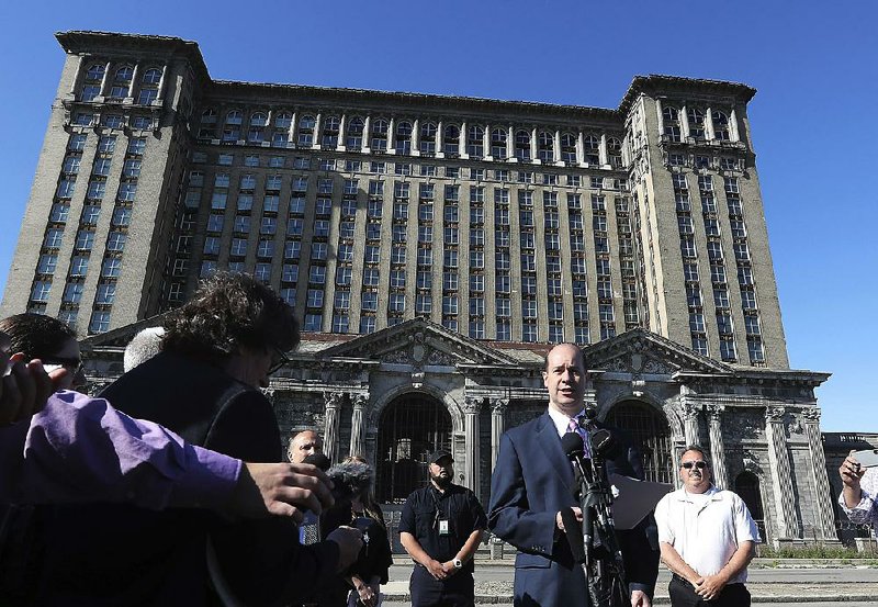 Matthew Moroun, son of Michigan Central Station owner Manuel “Matty” Moroun, on Monday announces the sale of the historic Detroit train station to the Ford Motor Co.  