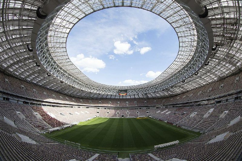 Luzhniki Stadium in Moscow will host the World Cup’s opening match Thursday and the championship match July 15. Soccer fans will gather at 12 stadiums in 11 cities across Russia for the 32-day, 64-match tournament.