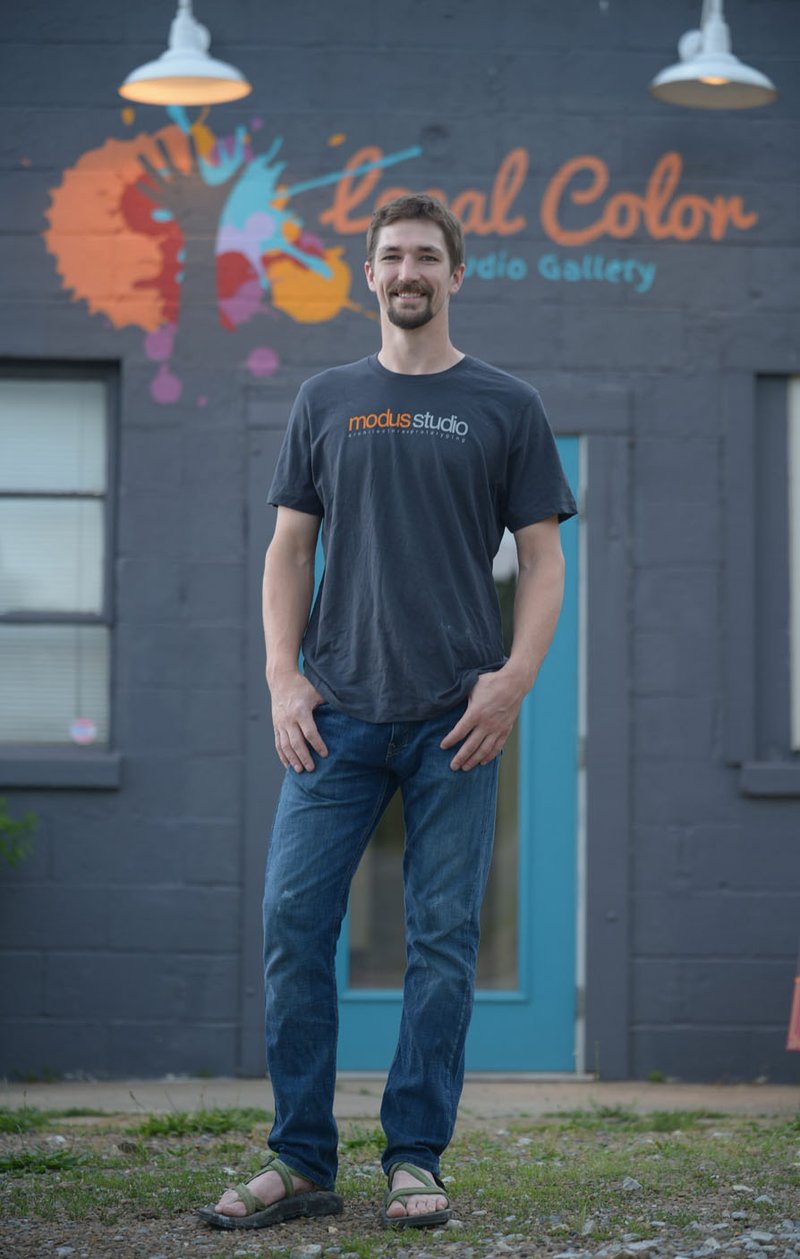 NWA Democrat-Gazette/ANDY SHUPE "I would love to have it build up to where we have more of an art district, and you could do a gallery hop," Fayetteville artist Alex Cogbill of the gallery scene in Northwest Arkansas.