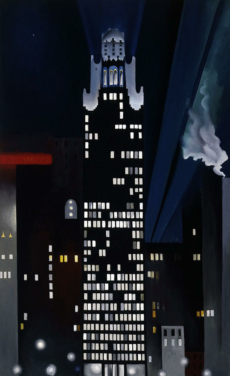 Georgia O’Keeffe’s Radiator Building—Night, New York, is one of the artist’s works displayed in the Crystal Bridges Museum of American Art’s exhibition “The Beyond: Georgia O’Keeffe and Contemporary Art.” The exhibition focuses on O’Keeffe and her influence on later artists. 