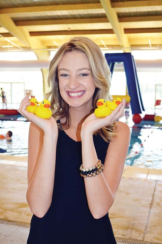 Arkansas Tech student Kori Bull of Dardanelle, chairwoman for the 2018 Relay for Life of Pope, Yell and Conway Counties, holds rubber ducks to illustrate this year’s theme, Quack Down on Cancer. The event will take place from 5:30-8:30 p.m. Aug. 25 at the Russellville Aquatic Center. Volunteers and raffle items are needed.
