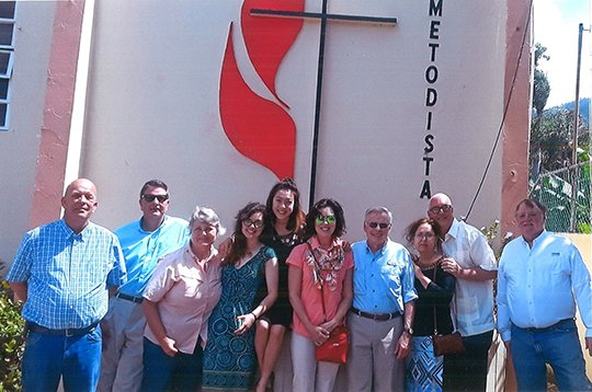 Submitted photo MISSION VOLUNTEERS: Volunteers from Oaklawn United Methodist Church from a recent mission trip to Puerto Rico included Jerry Binns, left, Gerald Stewart, Gail Sears, Mary Beth Breshears, Julie Grantham, Mary Scgraves, Dwight Scgraves, Diane Breshears, Pastor Russell Breshears and Michael H. Crawford.