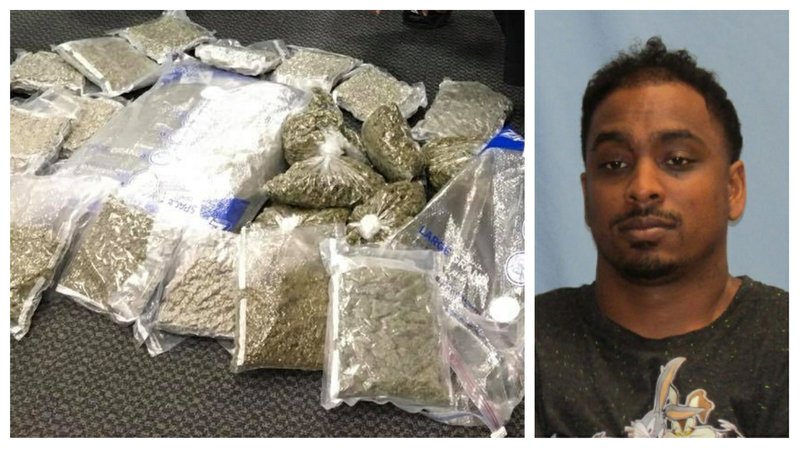 Dallas Jackson of Little Rock was arrested Sunday, June 17, 2018, on a drug charge after police found 37 pounds of marijuana in his possession.