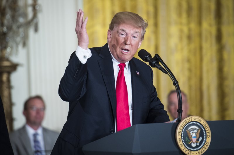 President Donald Trump speaks before signing a Space Policy Directive during a National Space Council meeting at the White House on Monday. MUST CREDIT: Washington Post photo by Jabin Botsford.