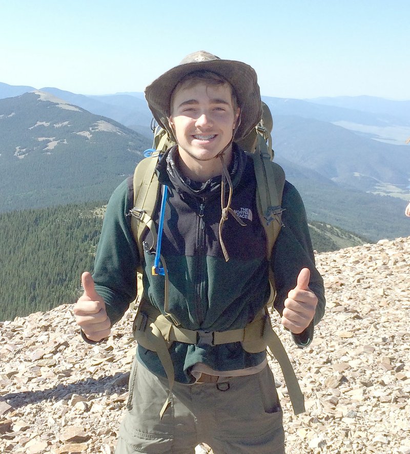 Submitted photo/Gravette 2018 graduate Daniel Huntsman, an Eagle Scout with several scouting expeditions among his experiences, will soon reacquaint himself with high altitudes and low humidity, as shown in this July 4, 2017, photo, once he arrives in Colorado Springs, Colo., at the U.S. Air Force Academy. Huntsman was appointed to the Air Force Academy by Congressman Steve Womack.