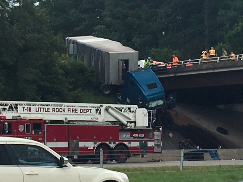 A truck wreck on a ramp at the I-30/I-430 interchange was slowing traffic in southwest Little Rock on Wednesday afternoon.