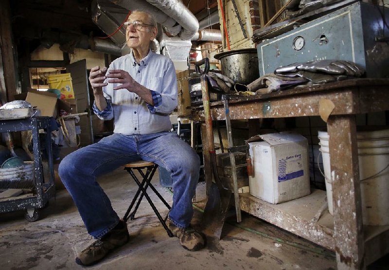 Sculptor Hank Kaminsky discusses his artwork during an interview in his basement studio in Fayetteville. Kaminsky was named 2018’s Arkansas LivingTreasure by the Arkansas Arts Council. 