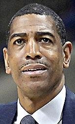 In this Feb. 7, 2018, file photo, then-Connecticut head coach Kevin Ollie watches the first half an NCAA college basketball game, in Storrs, Conn. 