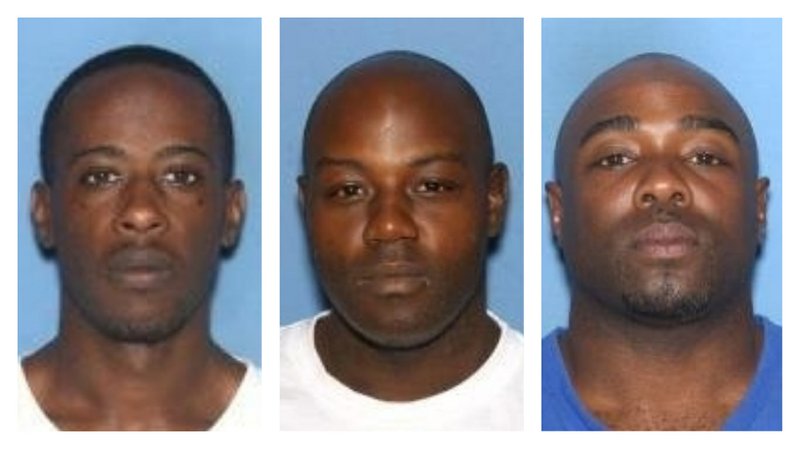 Joshua Lasley, 27 (from left); Rodney Scaife, 34; and Trevarland Smith, 34