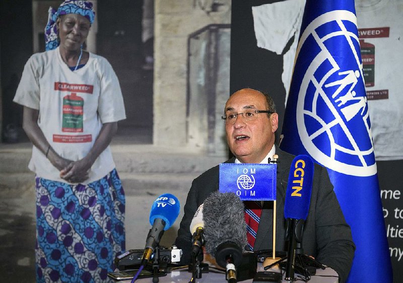 Portugal’s Antonio Vitorino speaks Friday in Geneva after his election to become only the second director-general of the International Organization for Migration who has not been from the U.S.  