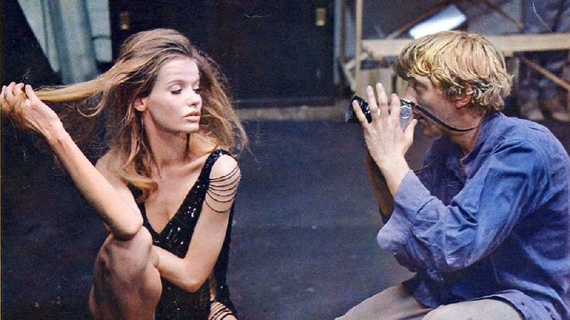 Veruschka (Veruschka von Lehndorff) is photographed by swinging fashion photographer Thomas (David Hemmings) in Blow-Up (1966) directed by Michelangelo Antonioni. 
