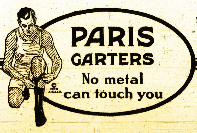 This is the trademark of the Paris Garters brand, an ad for which appeared in the July 3, 1918, Arkansas Democrat.