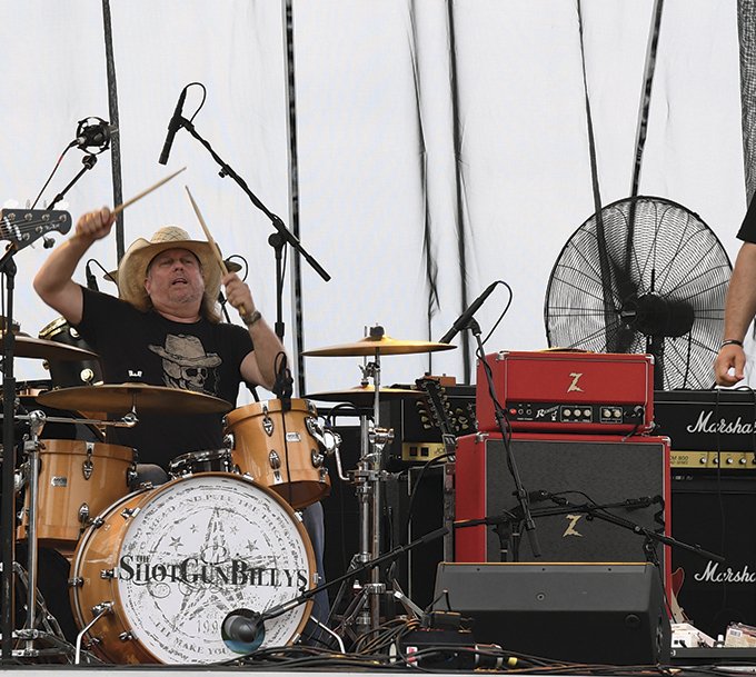 The Sentinel-Record/Grace Brown- Country rock band, the ShotGunBillys performs on the stage at Oaklawn Racing and Gaming's 4th of July event, Spa Blast, on Tuesday, July 3, 2018. 