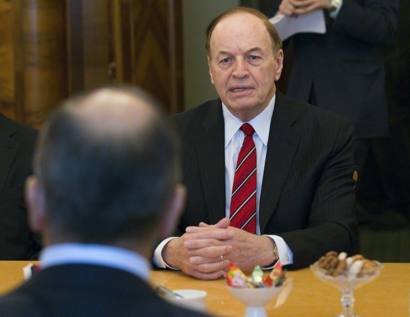 Senate Appropriations Chairman Richard Shelby, R-Ala., (facing the camera) is shown in this Tuesday, July 3, 2018 file photo. 