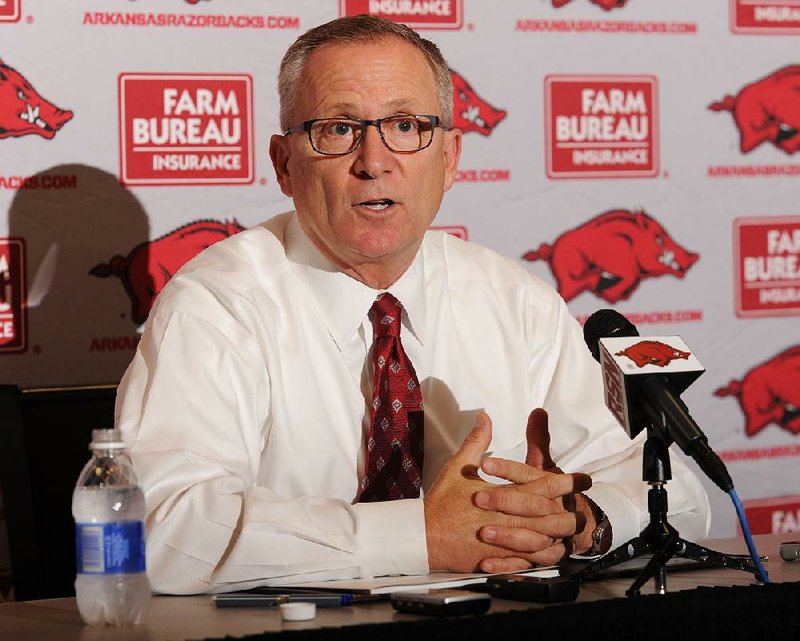 Jeff Long, former athletics director for the University of Arkansas, is shown in this file photo.
