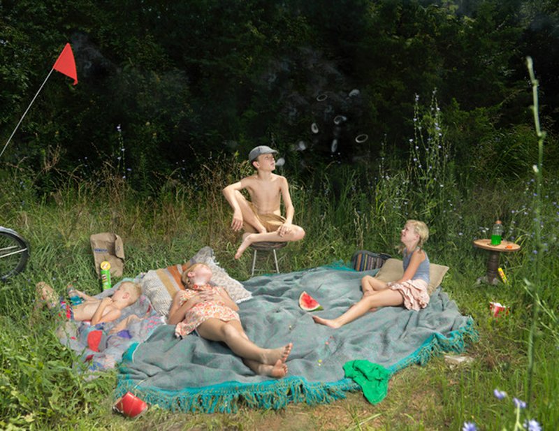 Image courtesy Julie Blackmon Julie Blackmon's sly, whimsical photographs, like this one, titled "Weeds," seek to capture "the mythical in the ordinary."