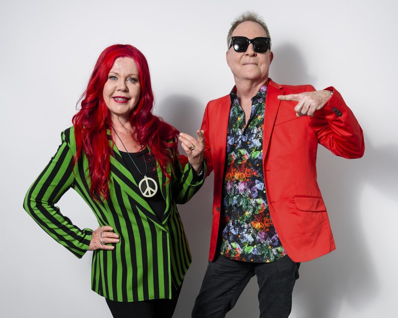In this June 21, 2018 photo, Kate Pierson, left, and Fred Schneider, of The B-52s, pose for a portrait in New York to promote their 40th anniversary. (Photo by Christopher Smith/Invision/AP)