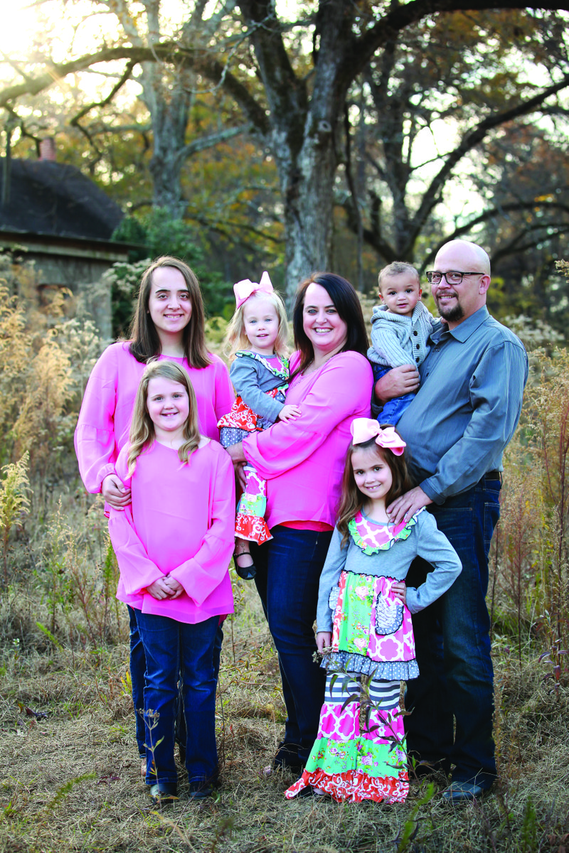 Family: Jeremy and Brooke Hargis were named area Foster Family of the Year by the Arkansas Department of Human Services Division of Children and Family Services in June. The Hargis’ have fostered over 100 children and adopted four children in their years of fostering. Back row from left, Breanna Hargis, Bayleigh Hargis, Brooke Hargis, Bentley Hargis and Jeremy Hargis. Front row from left, Abagail and Chloe Hargis.