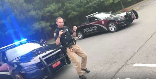 Officer Gavin Hurst with the University of Arkansas at Little Rock Police Department lip syncs to "Look What You Made Me Do" by Taylor Swift.