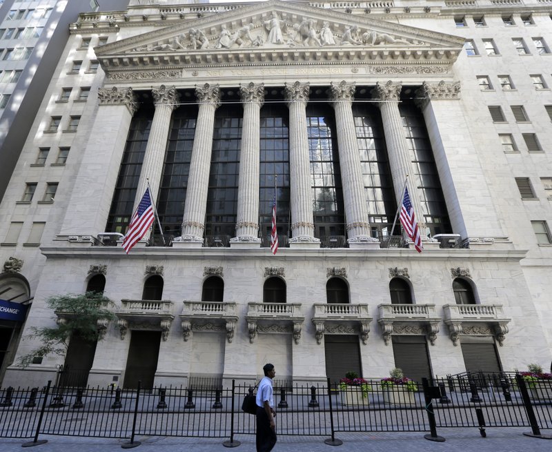 FILE- This June 25, 2018 file photo shows the New York Stock Exchange in New York. (AP Photo/Seth Wenig, File)