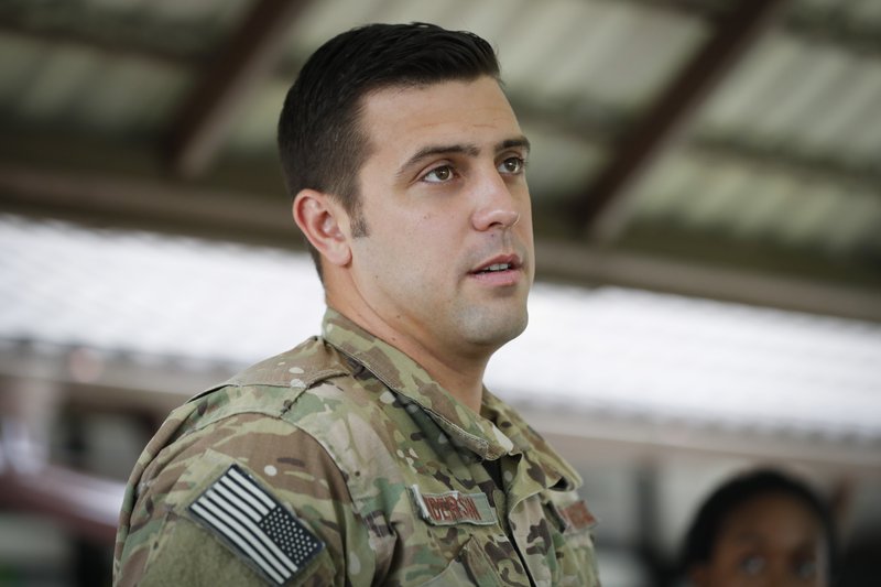 U.S. Air Force Master Sargent Derek Anderson talks about the risky operation of extracting the trapped boys and their soccer coach to Associated Press during an exclusive interview in Chiang Rai province, northern Thailand, Wednesday, July 11, 2018. Andersen explained the long challenging dives the boys had to endure in zero visibility through long narrow passageways to exit the flooded cave after 18 days of being trapped. (AP Photo/Vincent Thian)