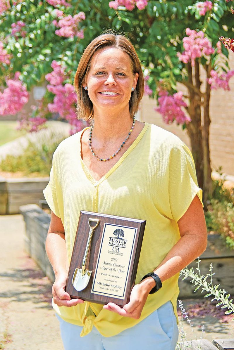 Michelle Mobley, staff chair and agriculture agent for the Cleburne County Cooperative Extension Service, University of Arkansas, Division of Agriculture, is the State Master Gardener Agent of the Year for programs with 50 members or fewer. Mobley was recognized recently at the State Master Gardener Conference in Fort Smith.