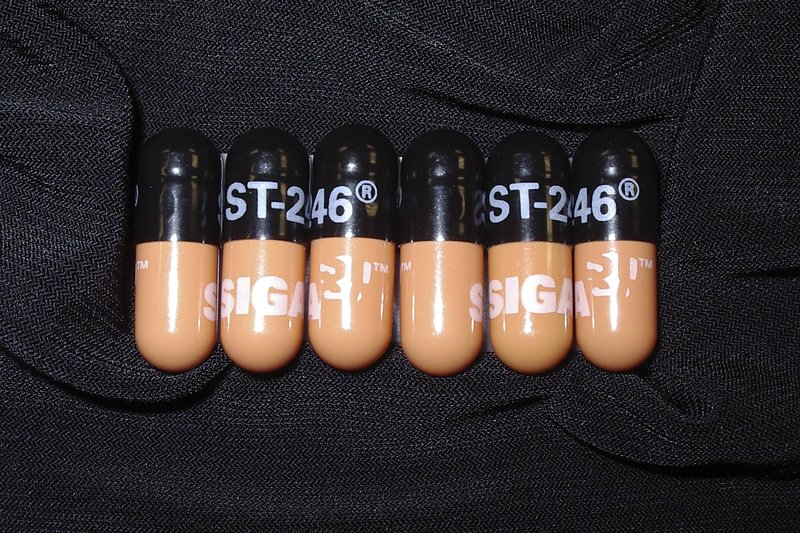This undated photo provided by SIGA in July 2018 shows capsules of the drug TPOXX. On Friday, July 13, 2018, U.S. regulators announced the approval of the first treatment for smallpox _ a deadly disease that was wiped out four decades ago _ in case the virus is used in a terror attack. (SIGA via AP)