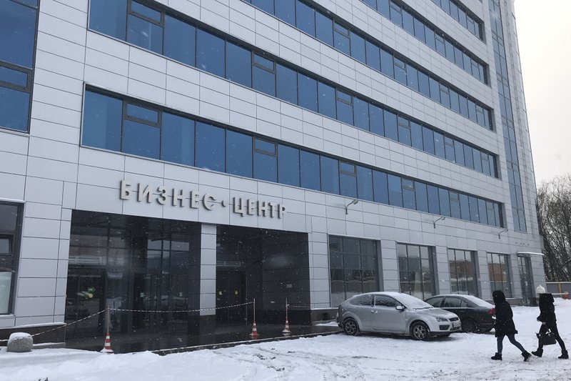 In this file photo taken on Sunday, Feb. 18, 2018, a view of a Business center, believed to be the location of the new "troll factory" in St. Petersburg, Russia. Russian bots and trolls are deploying increasingly sophisticated and targeted tools. Yet experts say most online manipulation ahead of the midterms is coming from U.S. sources. (AP Photo/Mstyslav Chernov, File)