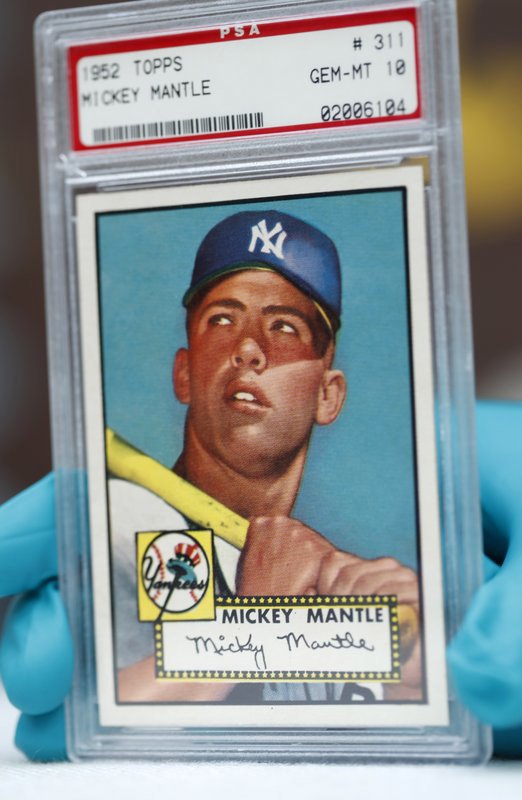 Valuable Mantle card on display