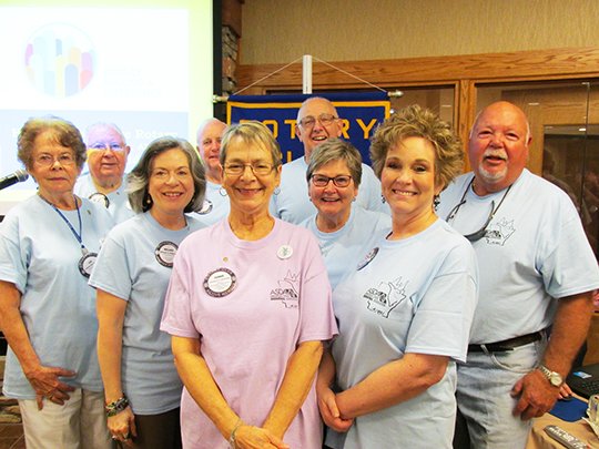 Submitted photo DENTAL 'ASSISTANTS': Members of the Rotary Club of Hot Springs Village helped with Arkansas Mission of Mercy. From left are Sue Ratcliffe, Bob Shoemaker, Melanie Pederson, Jack Rueter, Connie Shoemaker, Spence Jordan, Lee Ann Branch, Michele Staples, Paul Bridges and not pictured, Jesse Branch.