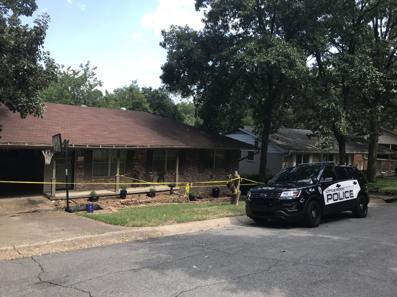 The Little Rock Police Department responds Saturday, July 21, 2018, to a shooting on Leslie Circle.