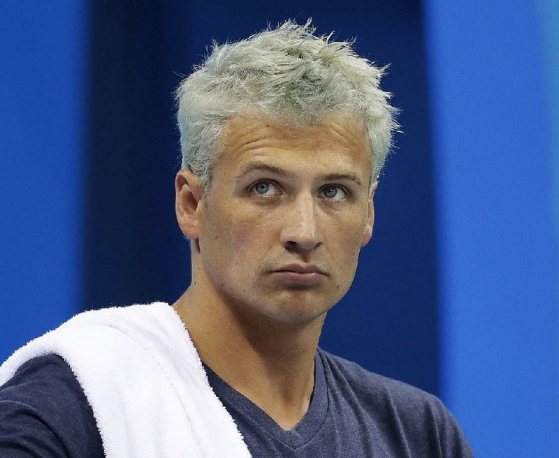 In this Aug. 9, 2016, file photo, United States' Ryan Lochte prepares before a men's 4x200-meter freestyle heat at the 2016 Summer Olympics, in Rio de Janeiro, Brazil. 