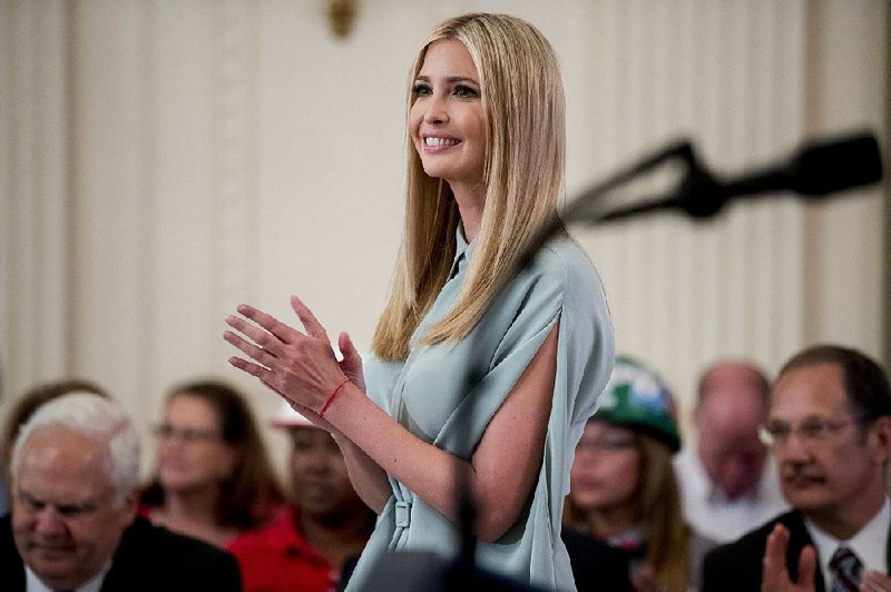 Ivanka Trump applauds last week at the White House ceremony during which President Donald Trump signed an executive order establishing the National Council for the American Worker.  