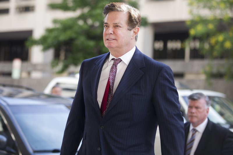 Paul Manafort, former campaign manager for Donald Trump, arrives at federal court in Washington on June 15, 2018. MUST CREDIT: Bloomberg photo by Zach Gibson.