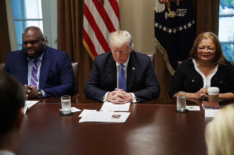 President Donald Trump hosts inner-city faith leaders Wednesday at the White House, including John Gray and Alveda King. Earlier, Trump called on Attorney General Jeff Sessions to “stop this Rigged Witch Hunt right now,” referring to the Russia investigation.